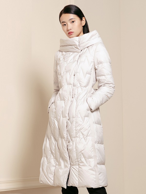 简爱诺2022秋冬季白色羽绒服