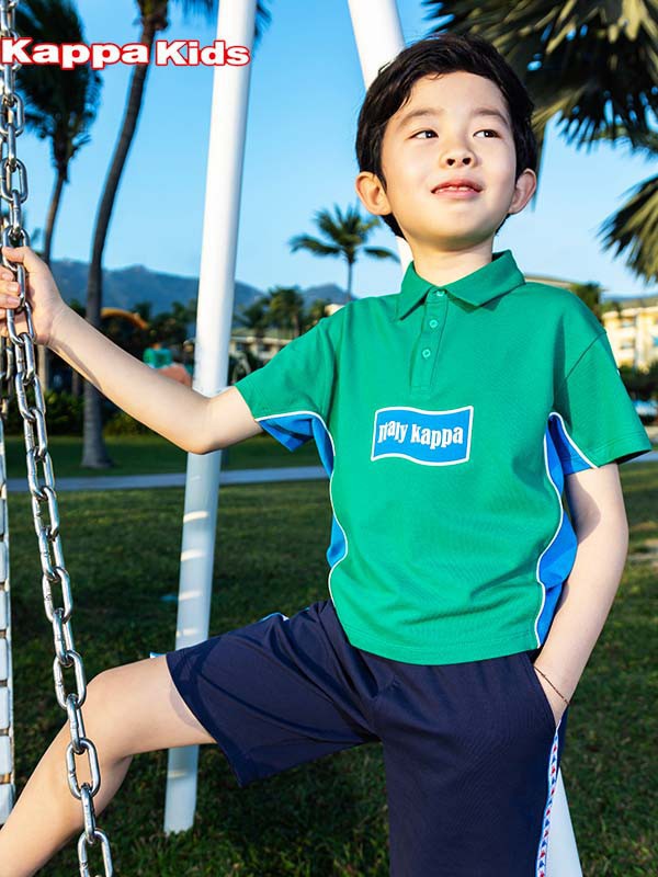 KappaKids童装2022春夏季裸色polo衫