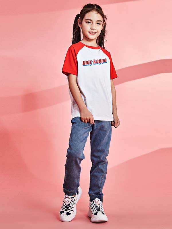 KappaKids童装2022春夏季白色T恤