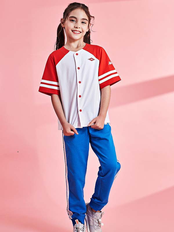 KappaKids童装2022春夏季拼色衬衫