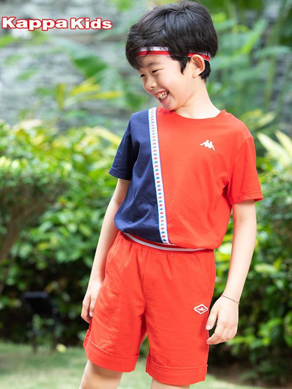 KappaKids童装2022春夏季橙色短裤