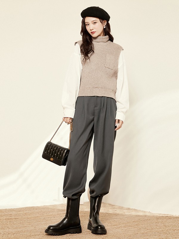 阿卡2022秋冬季灰色工装裤