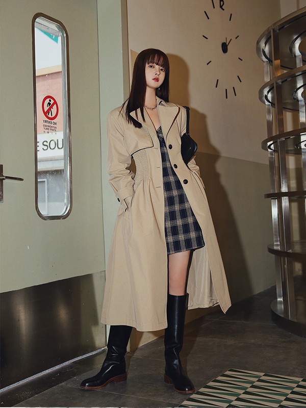 BananaCiCi2022秋冬季卡其色大衣