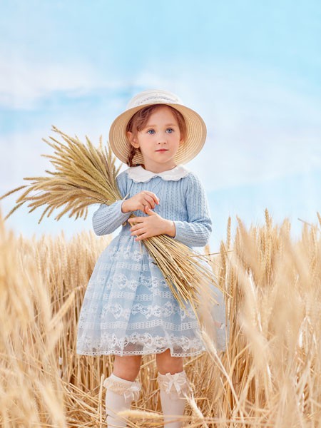 小象Q比2021秋冬季蓝色连衣裙