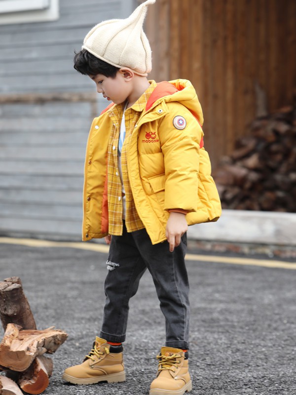 玛宝乐童装2021秋冬季黄色棉服