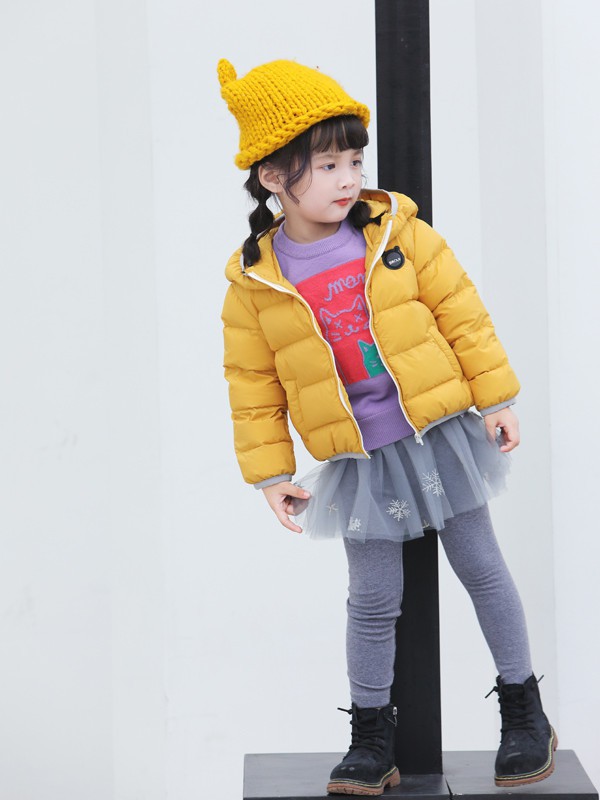 玛宝乐童装2021秋冬季黄色棉服