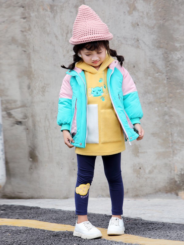 玛宝乐童装2021秋冬季黄色卫衣裙