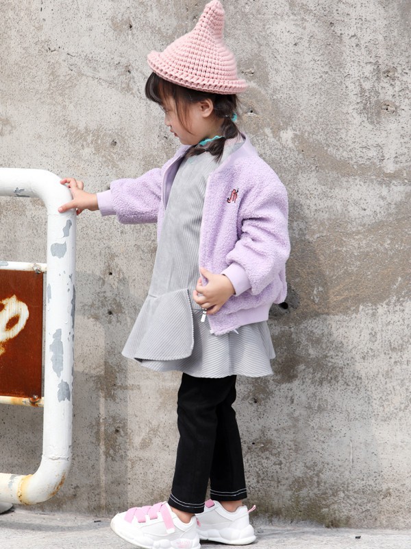 玛宝乐童装2021秋冬季灰色连衣裙