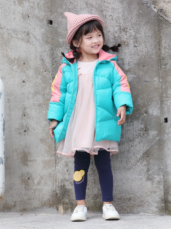 玛宝乐童装2021秋冬季蓝色棉服