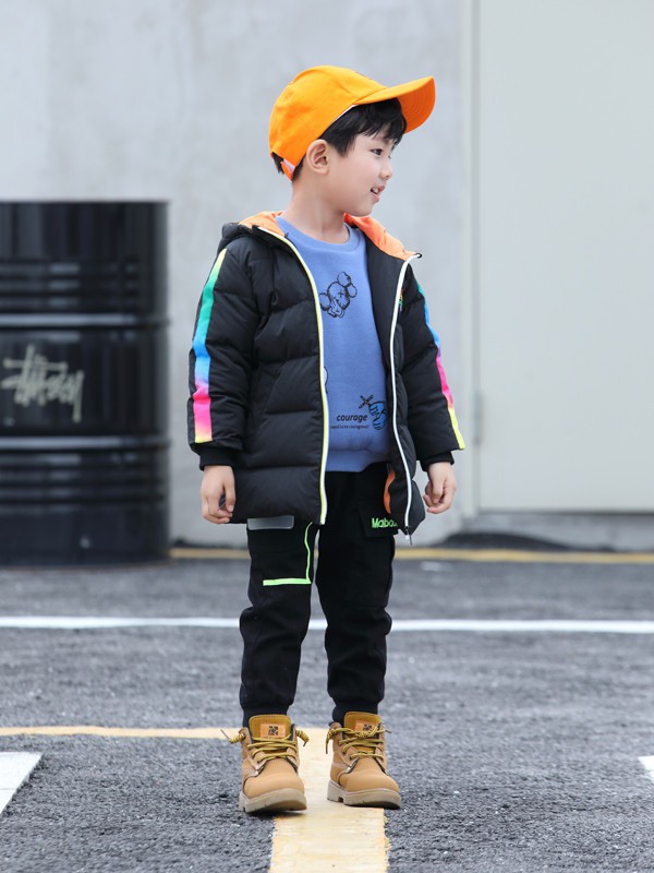 玛宝乐童装2021秋冬季黑色棉服