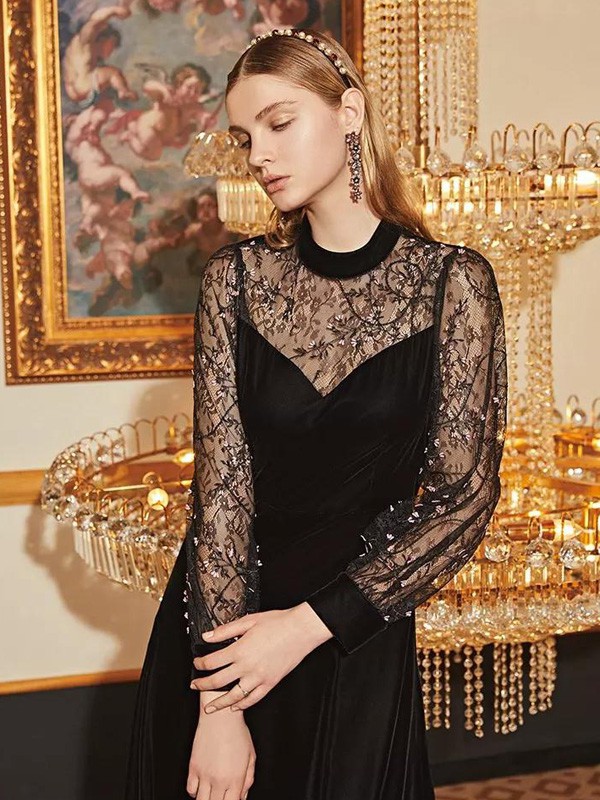 毕索妮2022春夏季黑色吊带裙