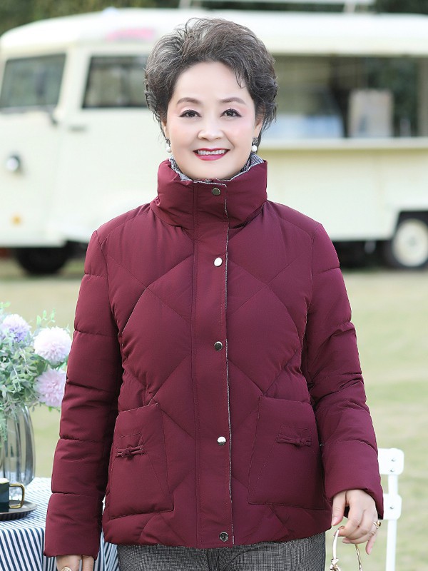 麦子熟了2021秋冬季酒红色棉服