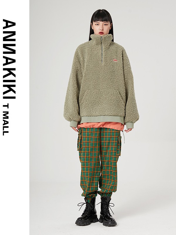 Annakiki2021秋冬季绿色上衣