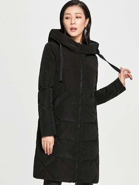 凯慕狮羽绒服2022秋冬季黑色派克服