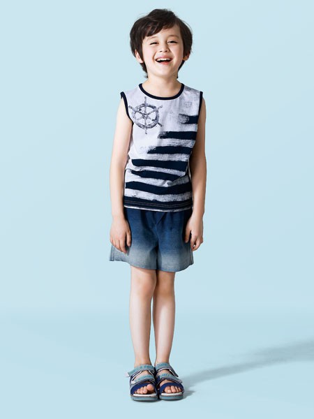 斯瓦茨童装2022春夏季蓝色短裤