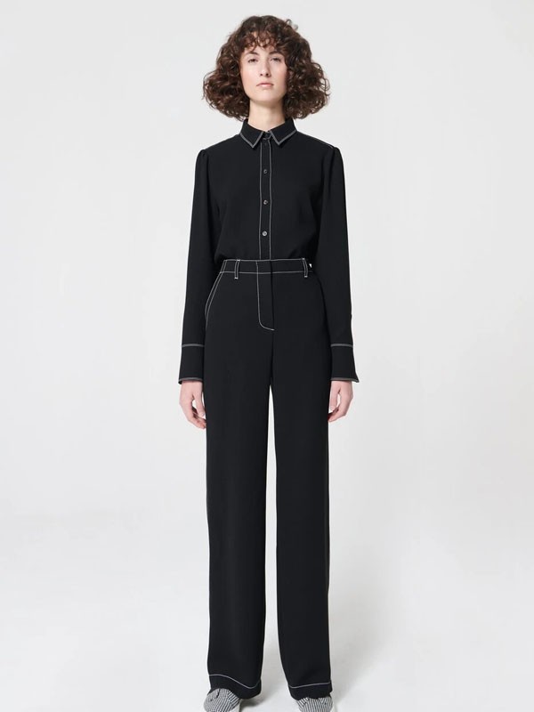 ESCADA女装2022秋冬季黑色阔腿裤