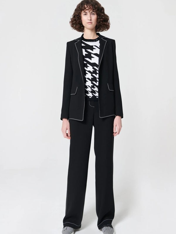 ESCADA女装2021春夏季黑色阔腿裤