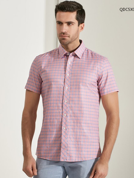 乔治白男装2022春夏季粉色衬衫