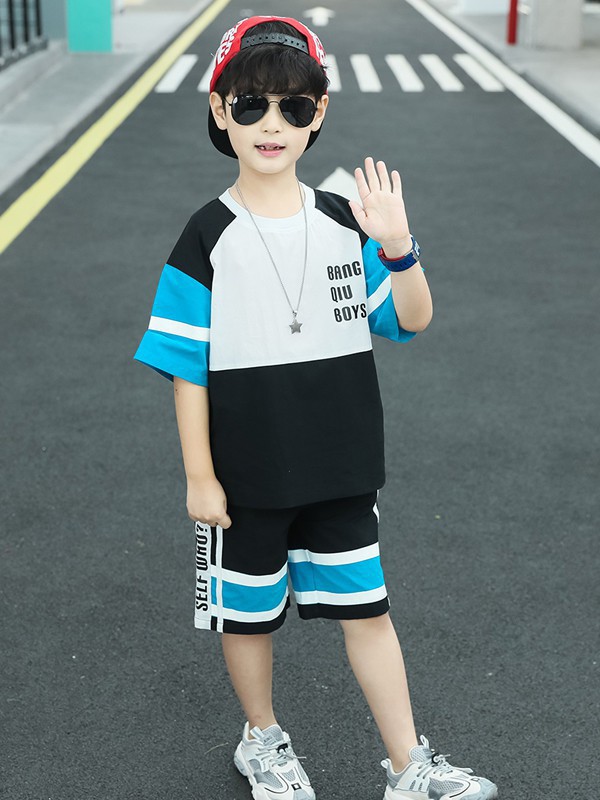 依码当先童装2022春夏季拼色T恤