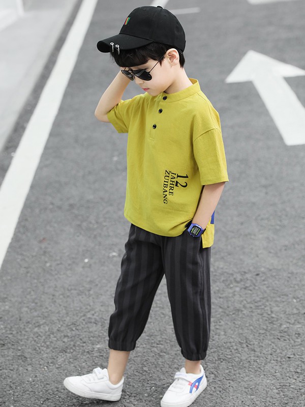 依码当先童装2022春夏季绿色polo衫