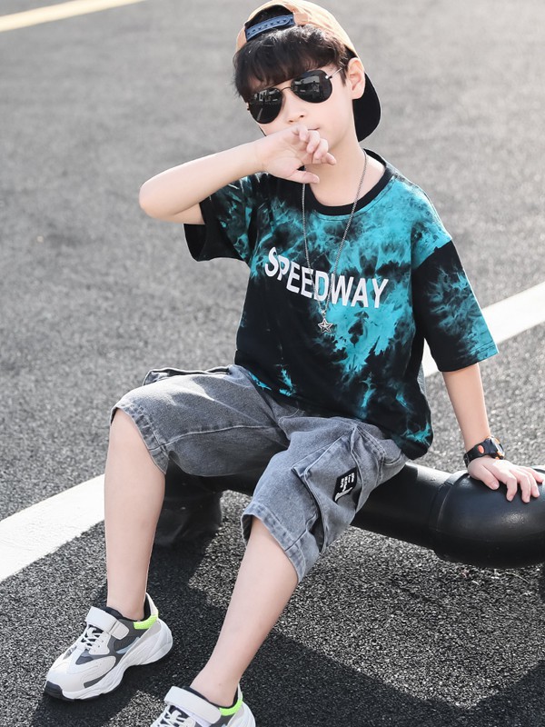 依码当先童装2022春夏季黑色T恤