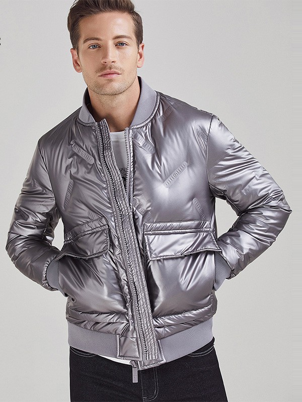 法曼斯男装2022秋冬季银色棉服