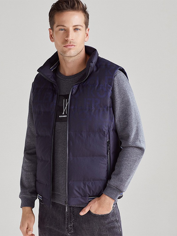 法曼斯男装2022秋冬季藏蓝色马夹