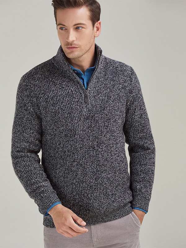 法曼斯男装2022秋冬季灰色毛衣