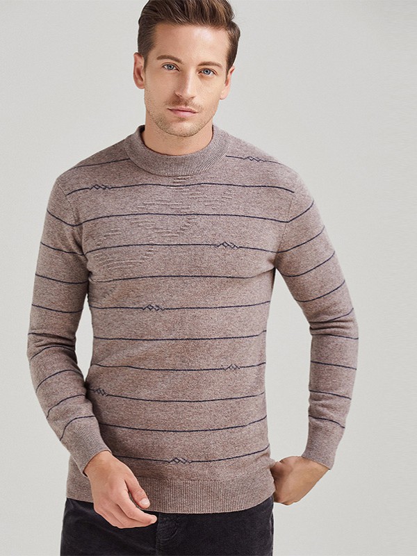 法曼斯男装2022秋冬季棕色针织衫