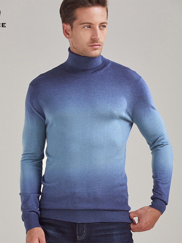 法曼斯男装2022秋冬季蓝色针织衫