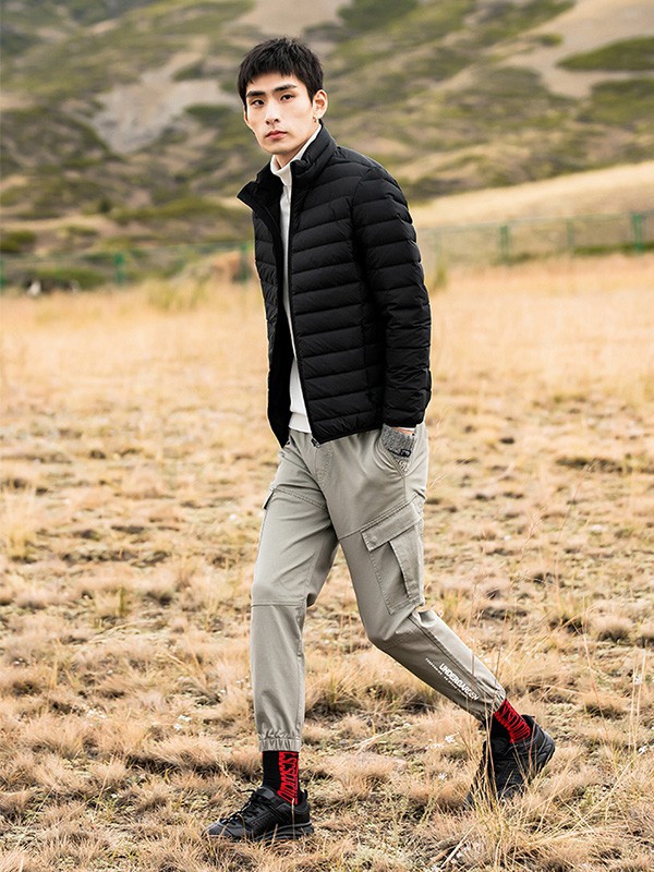 康博羽绒服2021秋冬季卡其色工装裤
