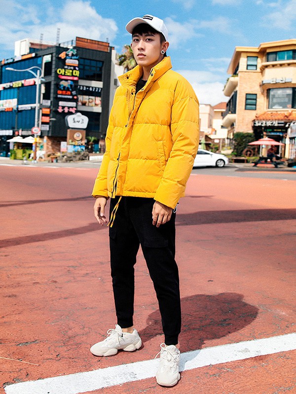 康博羽绒服2021秋冬季黄色棉服