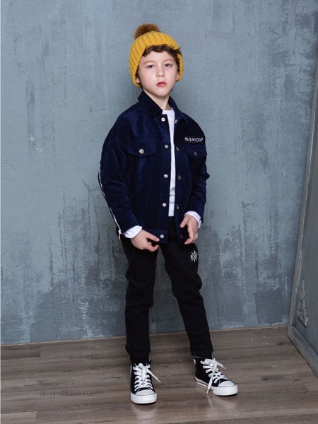 蓝色大象童装2021秋冬季藏蓝色外套