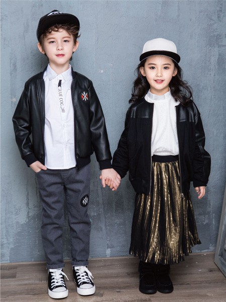 蓝色大象童装2021秋冬季白色polo衫