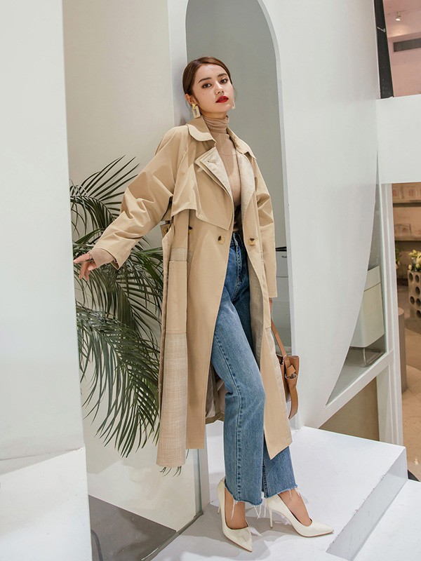 衣阁里拉2022秋冬季卡其色风衣