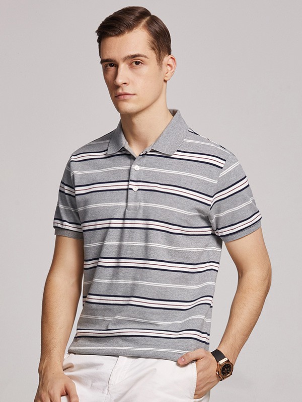 杉杉男装2022春夏季灰色polo衫