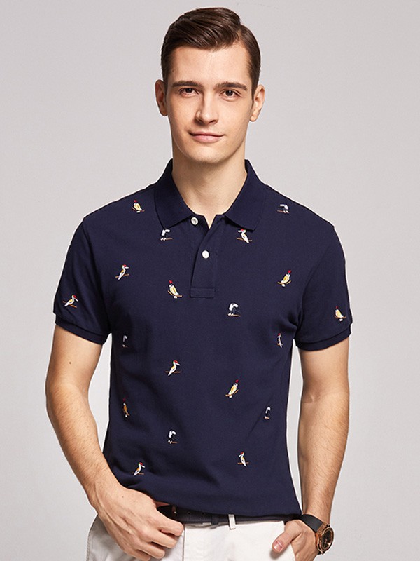 杉杉男装2022春夏季黑色polo衫