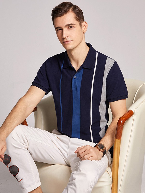 杉杉男装2022春夏季黑色polo衫