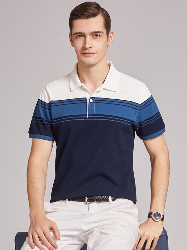 杉杉男装2022春夏季拼色polo衫
