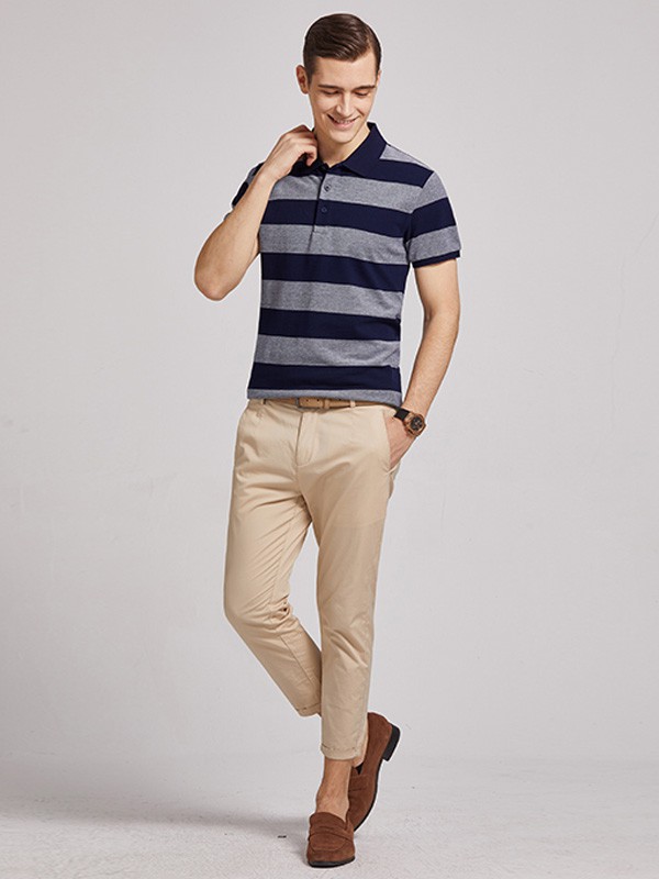 杉杉男装2022春夏季卡其色长裤