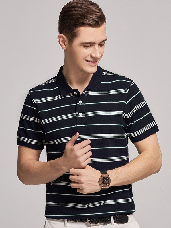 杉杉男装2022春夏季黑色polo衫