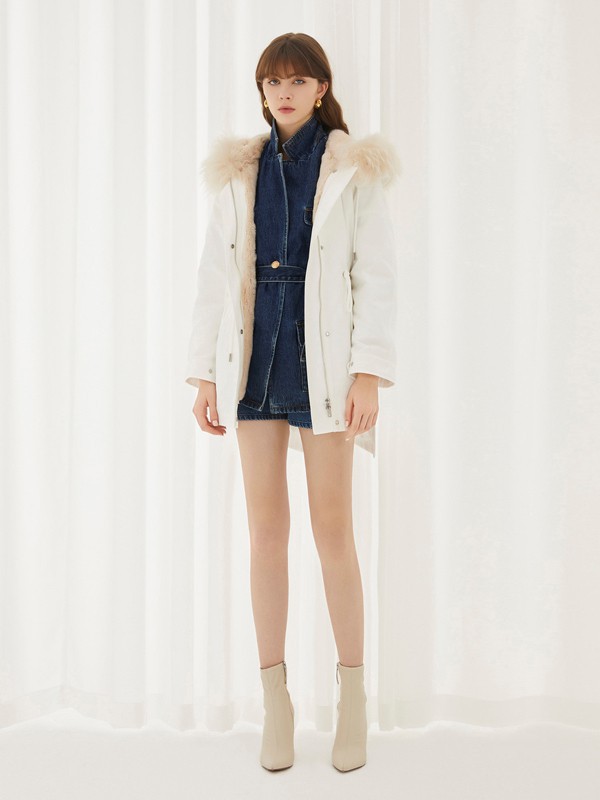 BEBE/碧碧女装2022秋冬季白色棉服