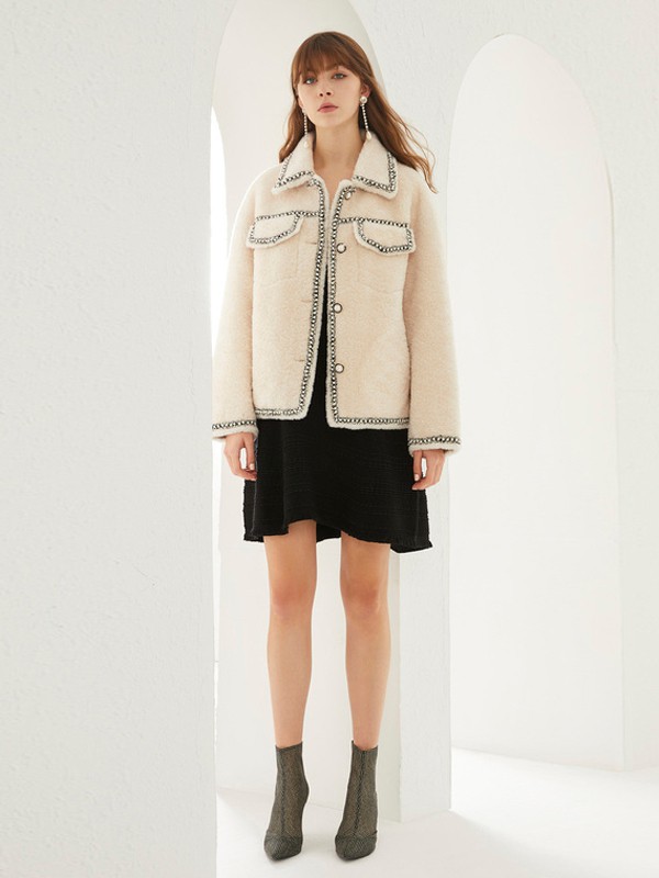 BEBE/碧碧女装2022秋冬季白色外套