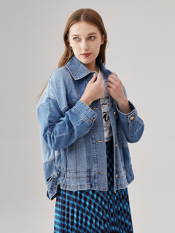 奥蔻女装2022秋冬季蓝色外套