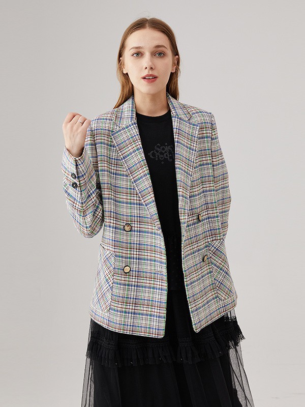 奥蔻女装2022秋冬季灰色西装