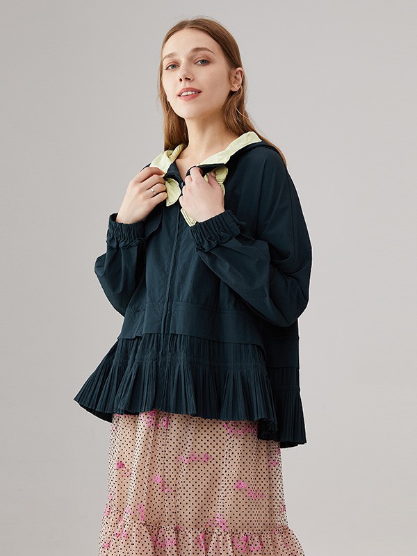 奥蔻女装2022秋冬季黑色衬衫