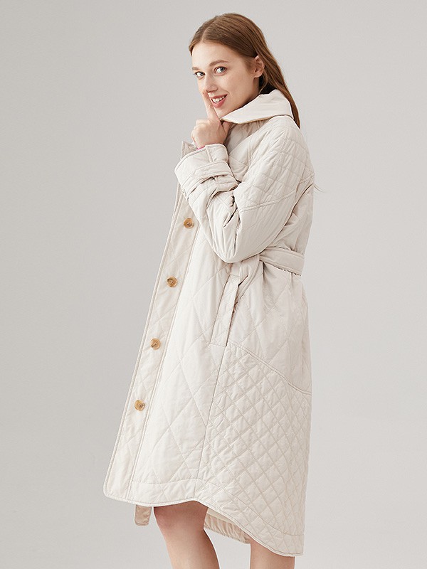 奥蔻女装2022秋冬季白色棉服