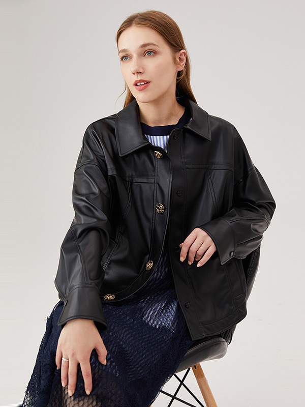 奥蔻女装2022秋冬季黑色外套