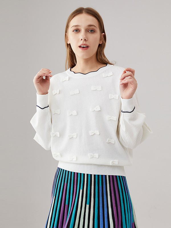 奥蔻女装2022秋冬季白色T恤