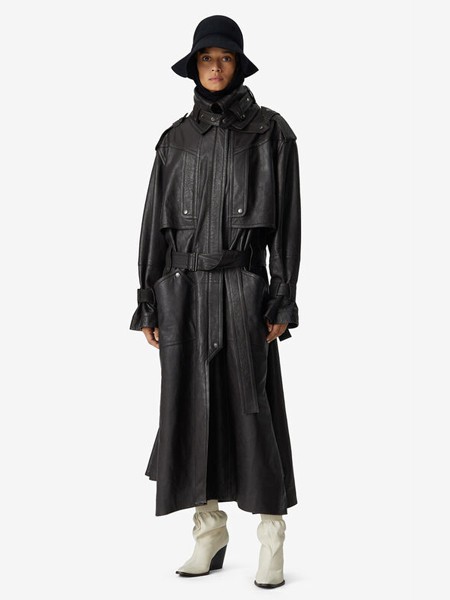 高田贤三休闲装2021秋冬季黑色皮衣